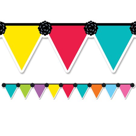 Creative Teaching Press Pennant Party EZ Border, Classroom Border Trim, PK72 10476